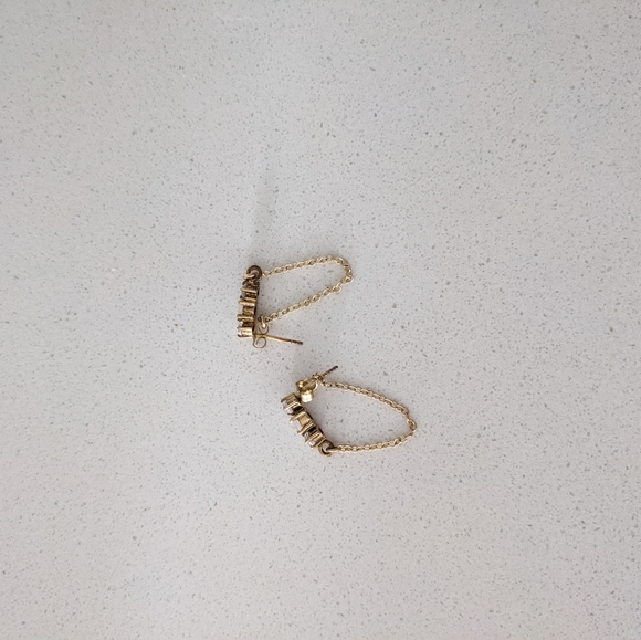 Moonstone chain earrings - Picture 3 of 4